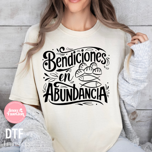 Bendiciones en Abundancia DTF Shirt Transfer