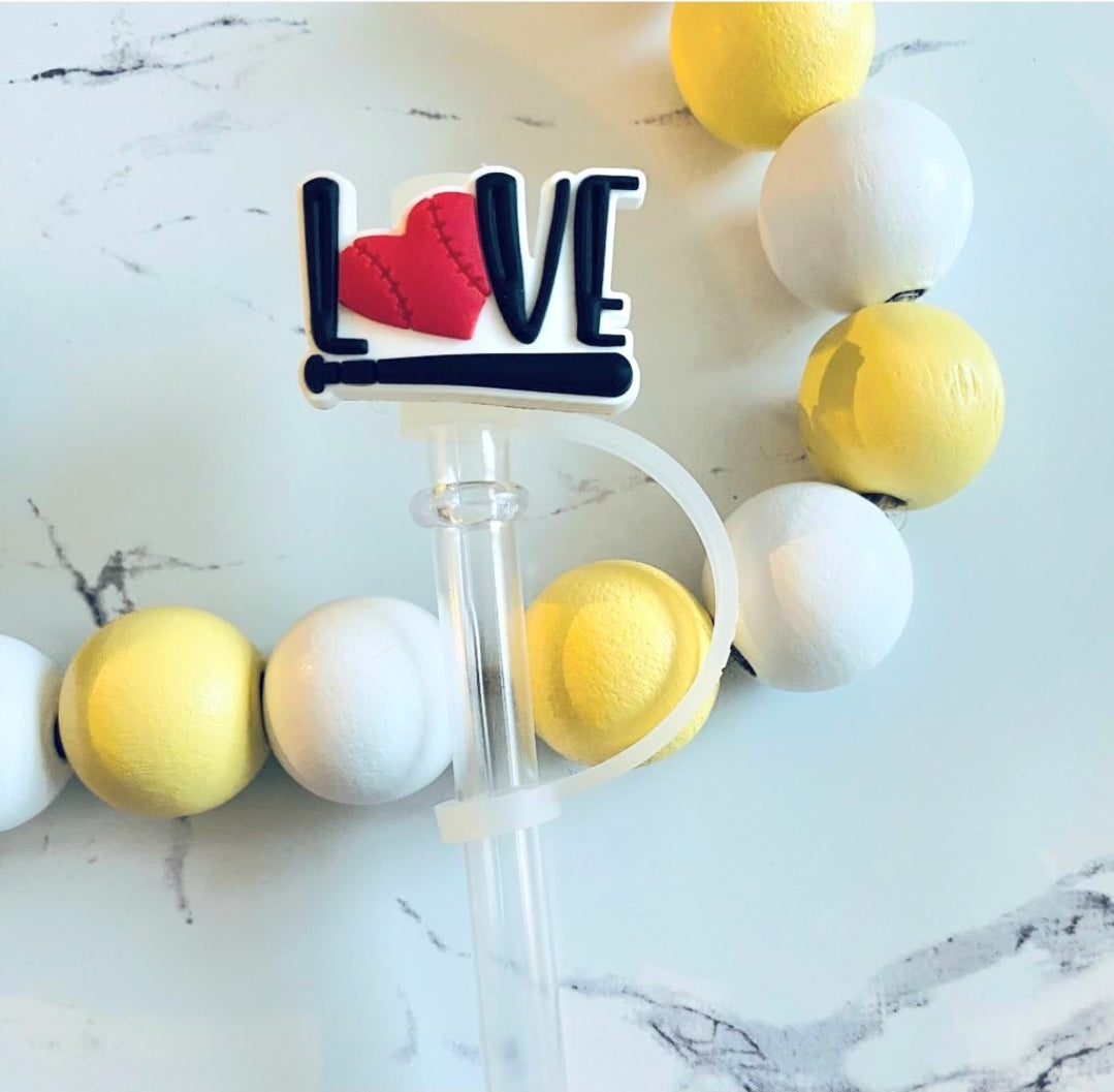 Love baseball Straw Cover