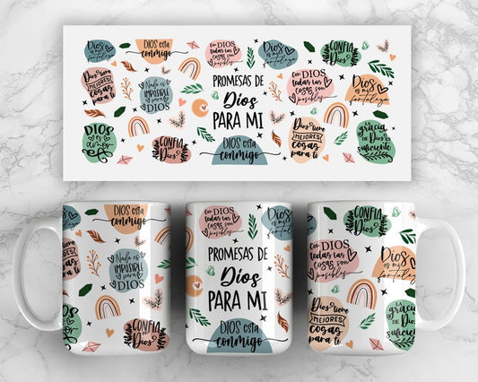 Promesas de Dios para mi sublimation mug transfer