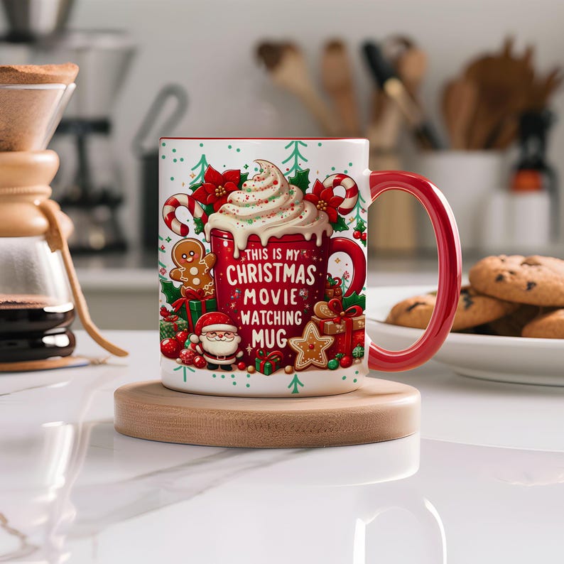 Christmas movies watching mug 11oz Sublimation transfer