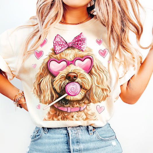 Goldendoodle Coquette Dtf Shirt Transfer