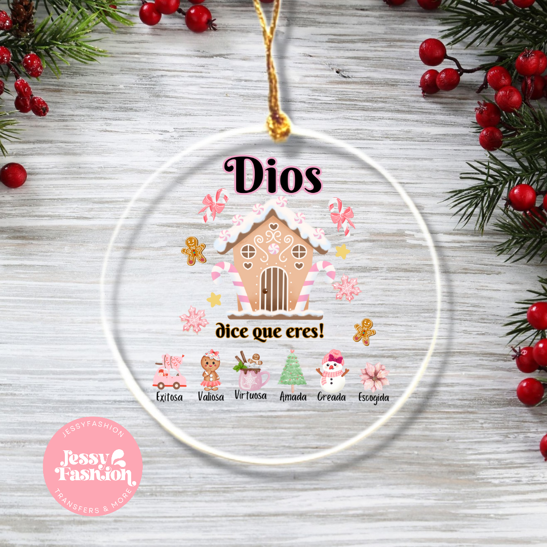 Dios dice que eres... Ornament Decal