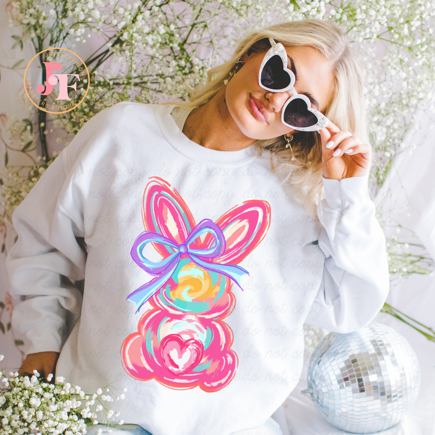 Cute Bunny Easter DTF Shirt Transfer