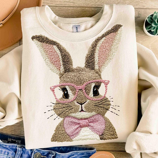 Cute Bunny Eye Glasses DTF Shirt Transfer