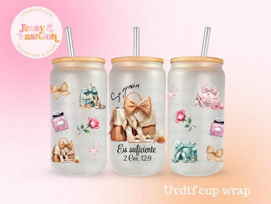 Su Gracia es suficiente UV DTF CUP WRAP