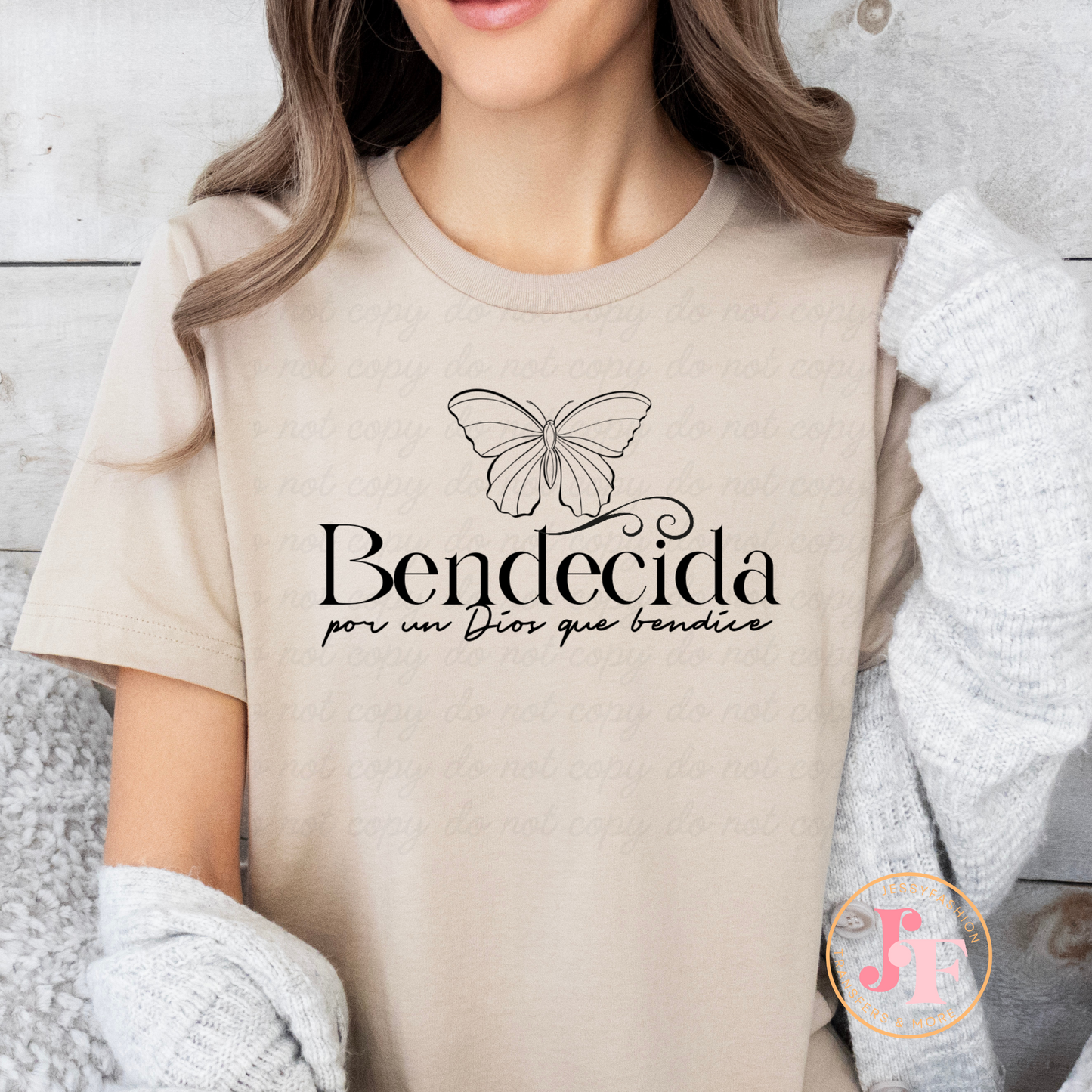 Bendecida por un Dios que bendice DTF Shirt Transfer