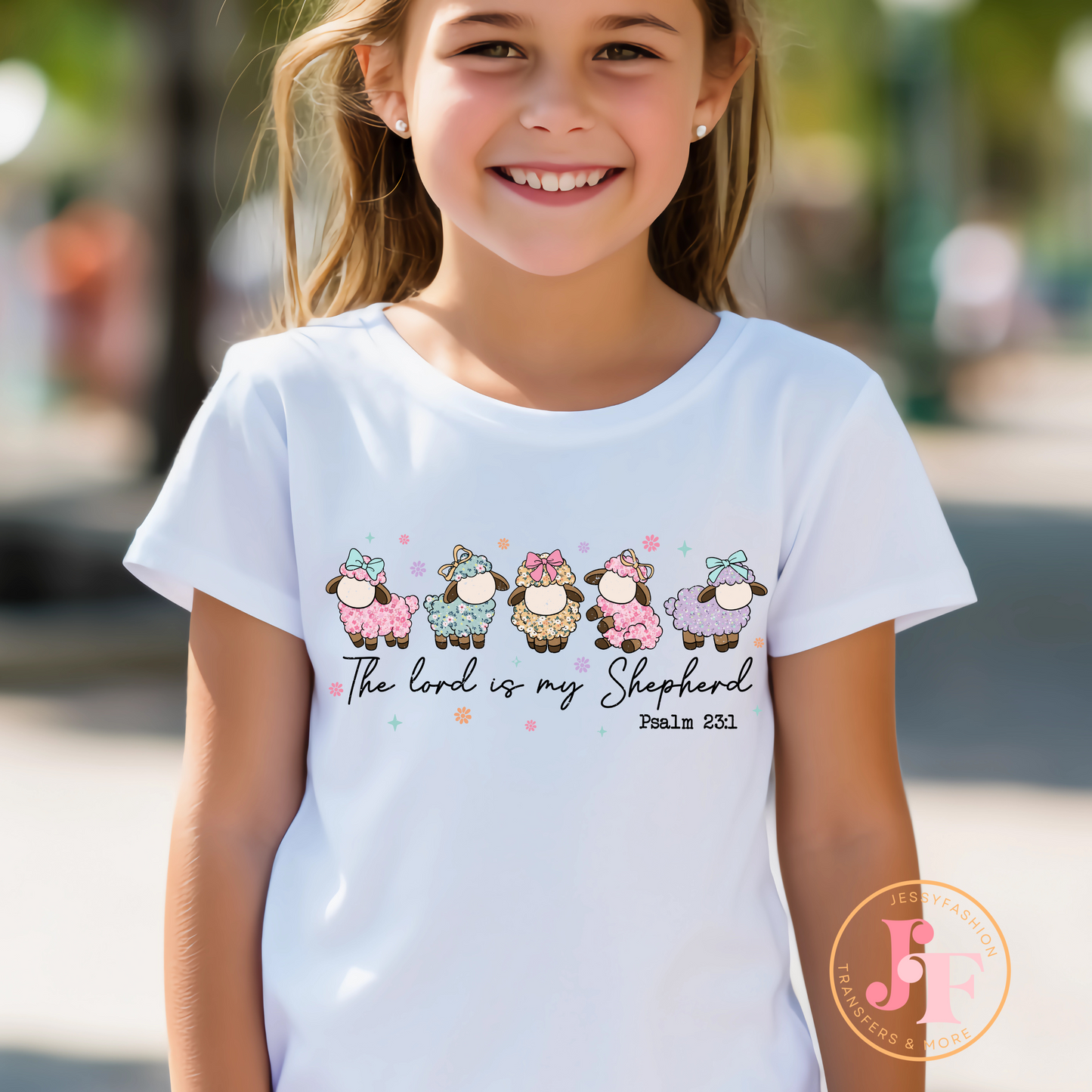 Cute sheeps the Lord is my shepherd  DTF Shirt Transfer