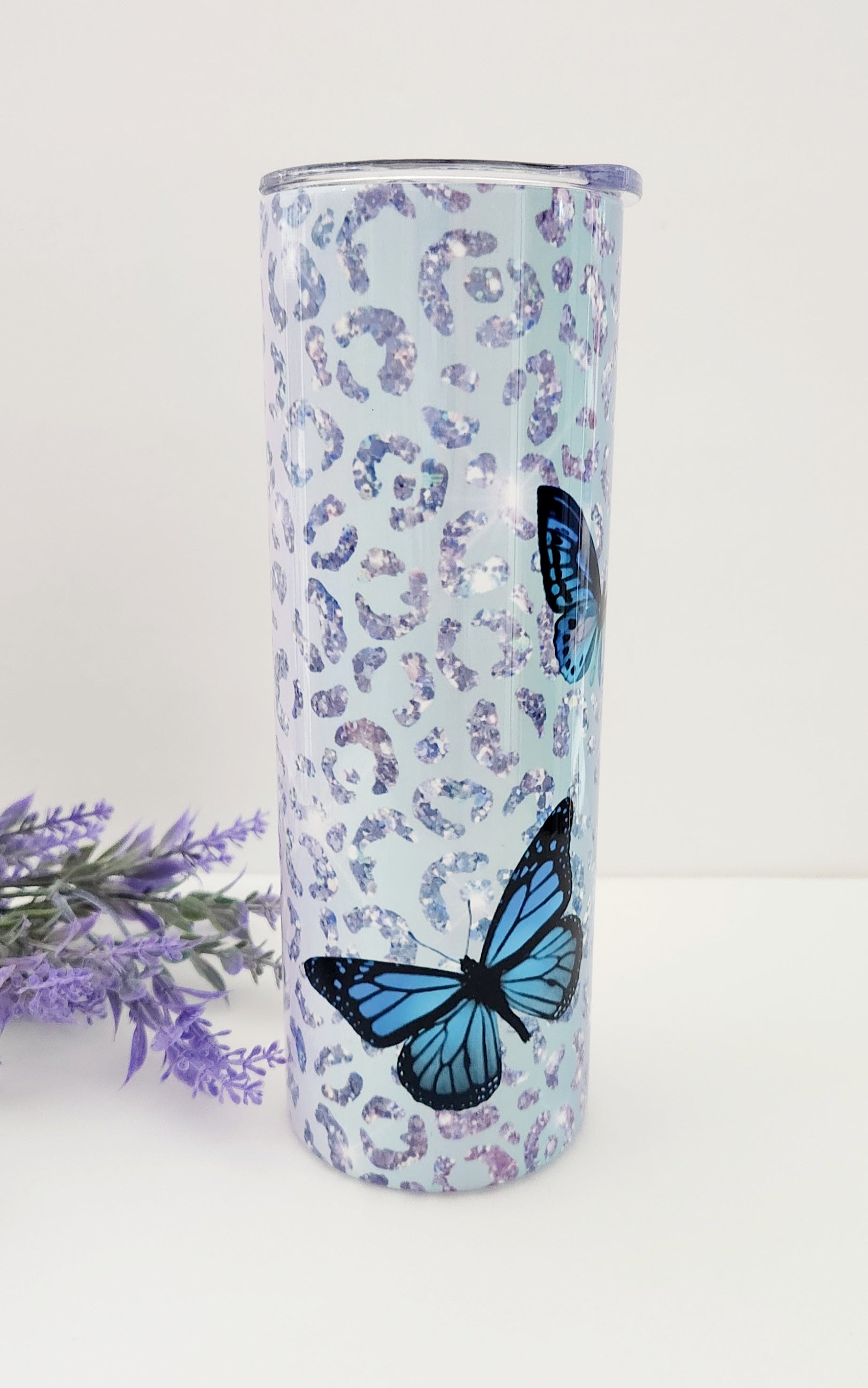 Blue butterfly tumbler 20oz - Jessyfashion Custom & Design 