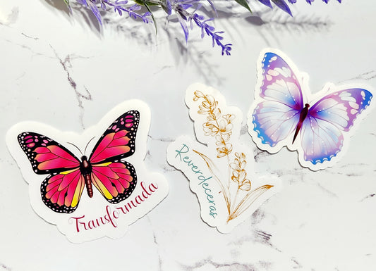 Mariposas & flor reverdeceras Stickers