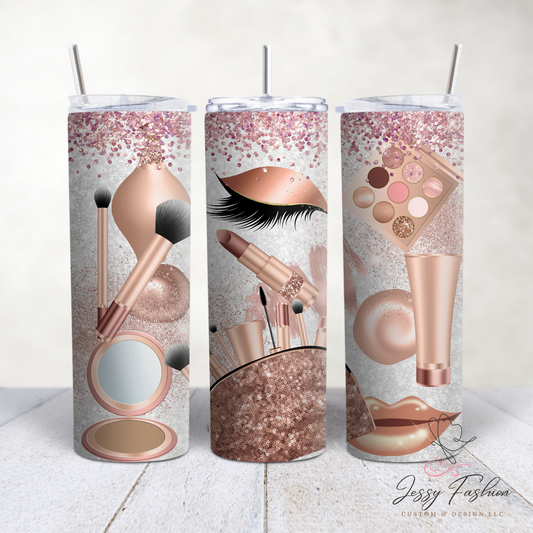 Rose Gold  Makeup tumbler