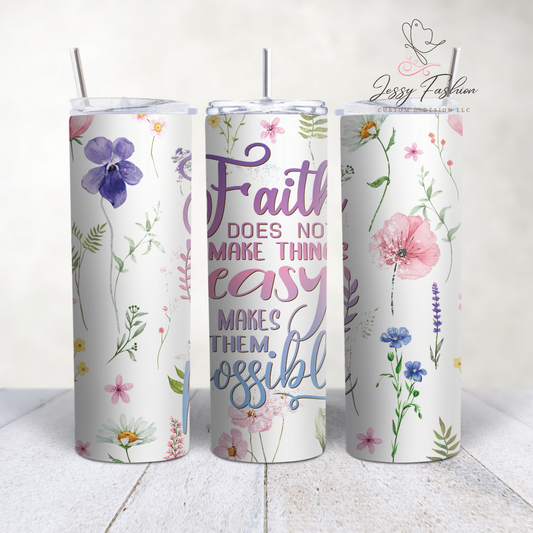 Faith spring floral tumbler