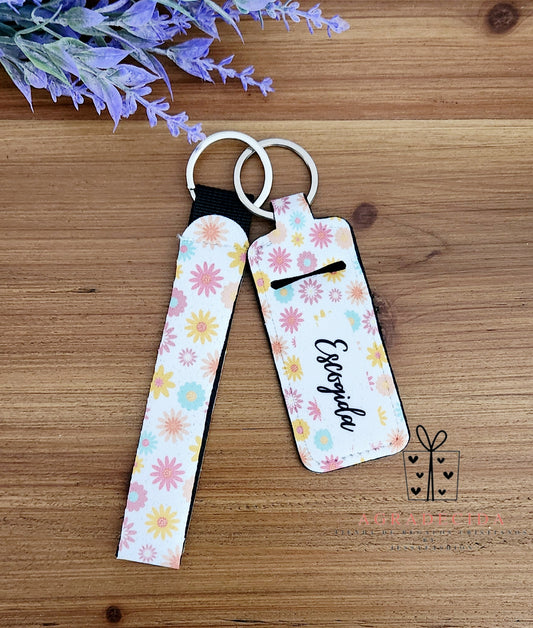 Wrist keychain and chapstick holder